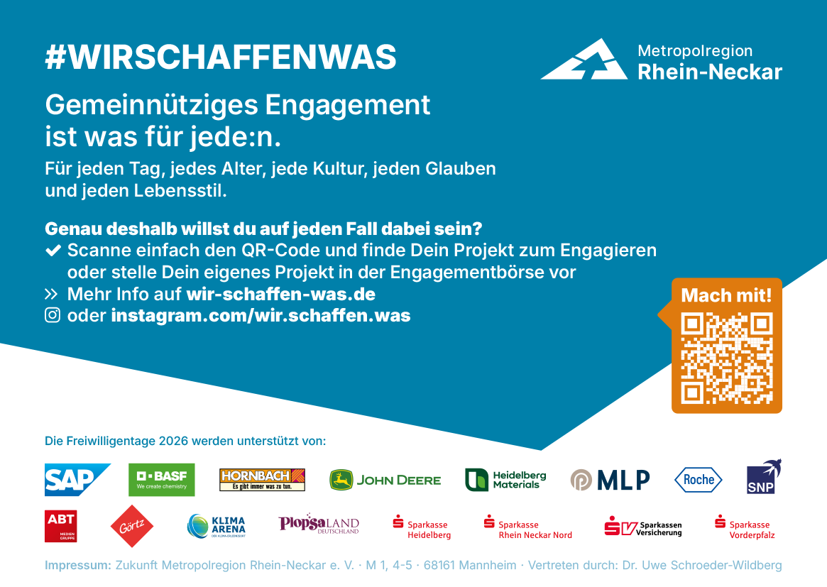 10. Freiwilligentage der Metropolregion Rhein-Neckar